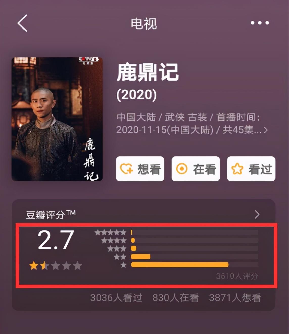鹿鼎记豆瓣最新评分，科技重塑经典武侠世界